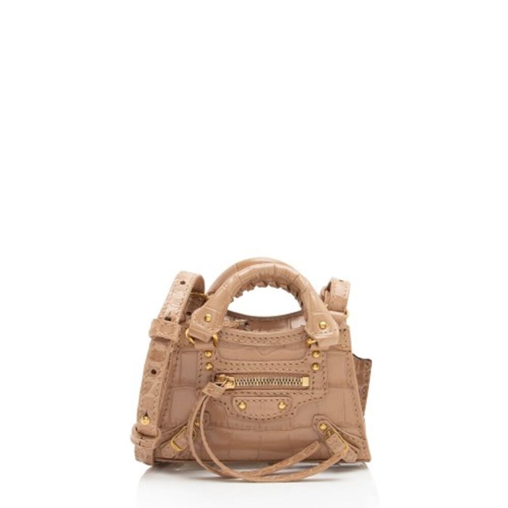 Balenciaga Croc Beige Super Nano Neo Classic City Crossbody